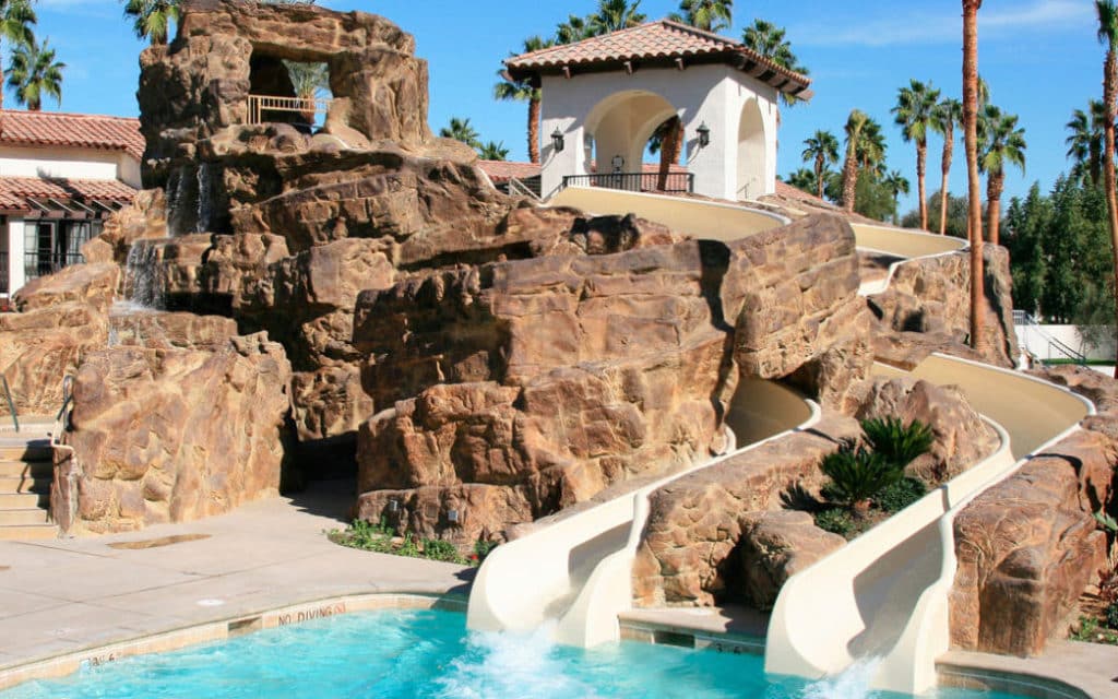 Water slides at the Omni Rancho Las Palmas Resort