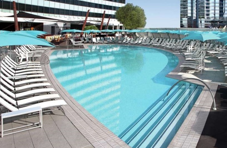 Pool at the family-friendly Vdara Resort & Spa in Las Vegas.