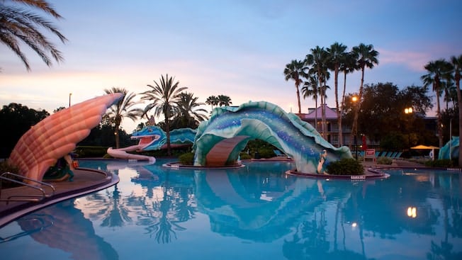 The pool at Disney's Port Orleans Resort – French Quarter at Walt Disney World in Orlando, Florida.
