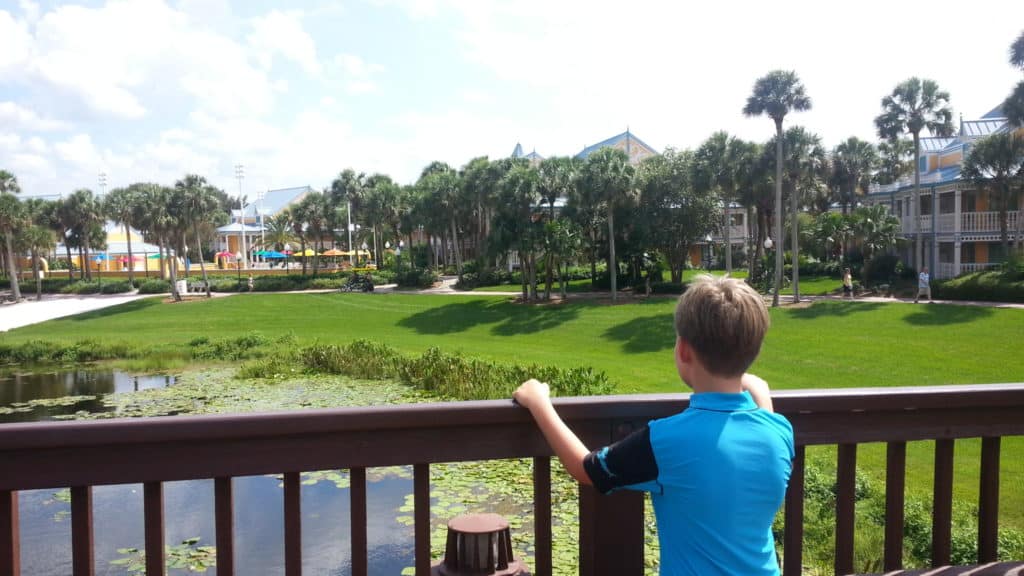 Checking out the property at Disney's Caribbean Beach Resort.