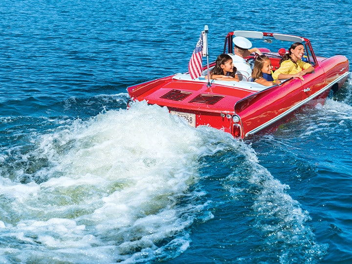 Tour the lake in an Amphicar at Disney Springs.