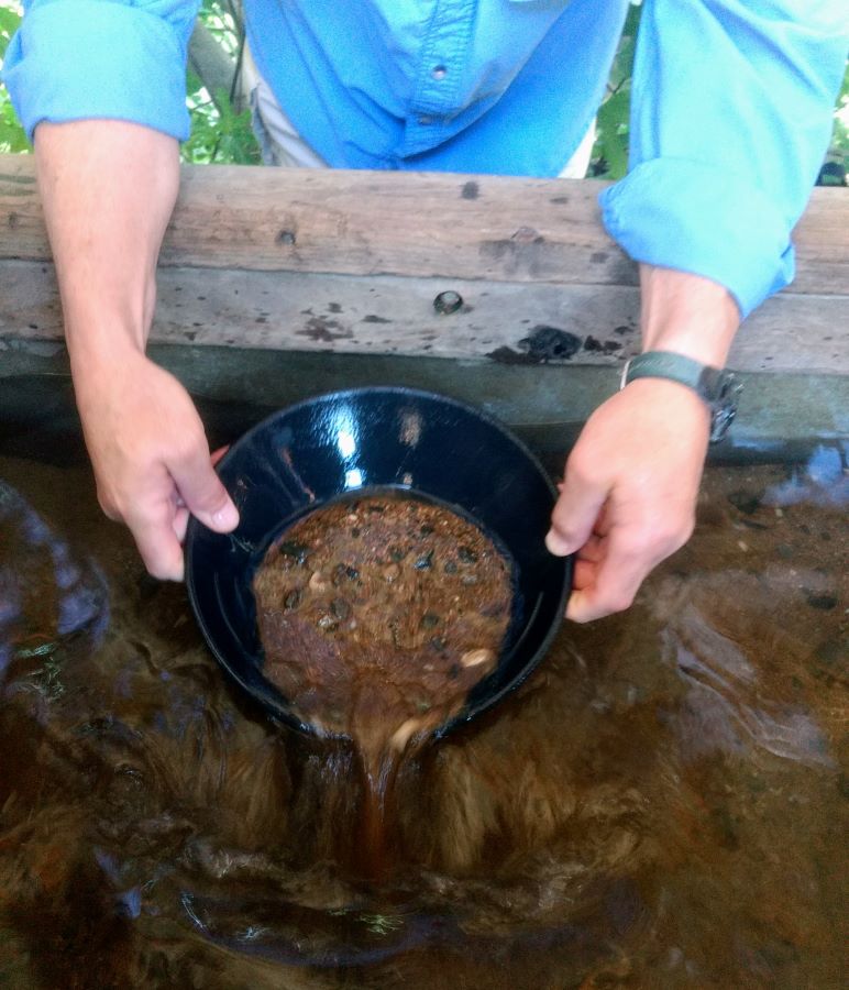 Panning for gold at Marshall Gold Discovery State Historic Park