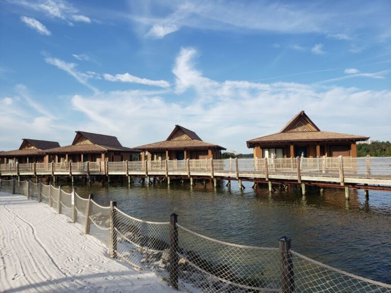 Overwater bungalows at Disney's Polynesian Village Resort
