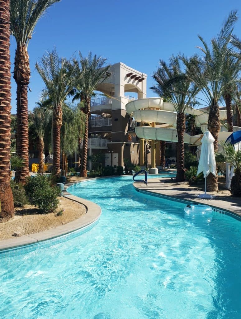 Hyatt Regency Palm Springs hotel with lazy river and water slides