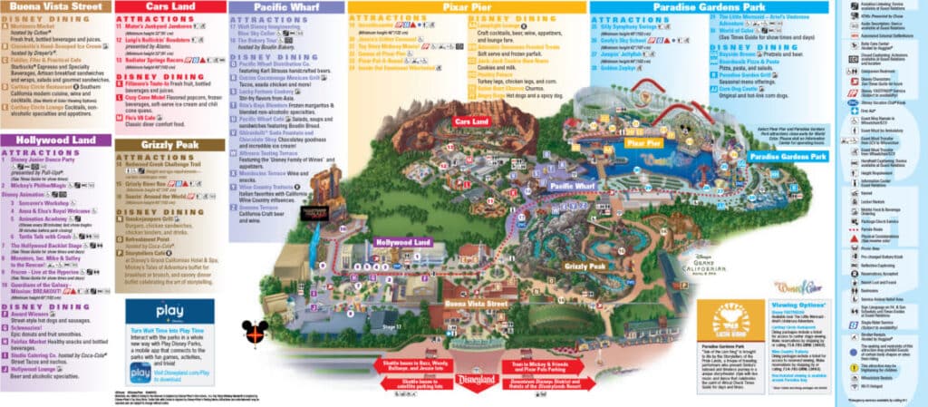 Disney California Adventure Map 2023