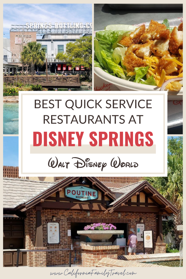 Planning a trip to Walt Disney World? Don’t miss this guide to the best quick service Disney Springs restaurants! From gourmet burgers to BBQ, pizza, and more, here are 10 amazing spots to grab a delicious, affordable meal without a reservation. Save this Disney Springs quick service food guide for your next Walt Disney World Florida vacation.