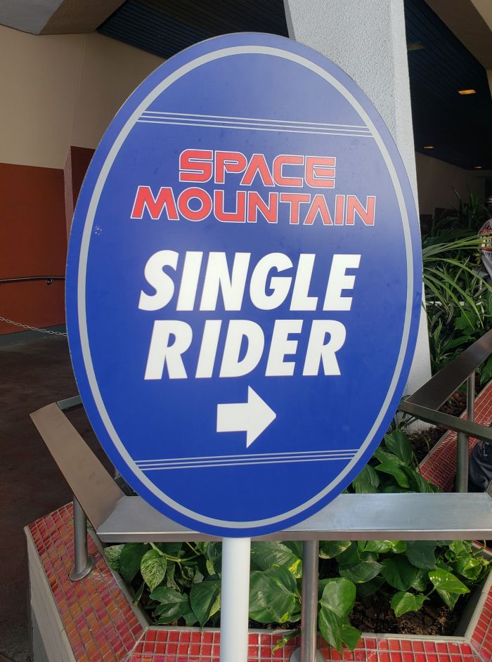 Single Rider entrance to Space Mountain at Disneyland